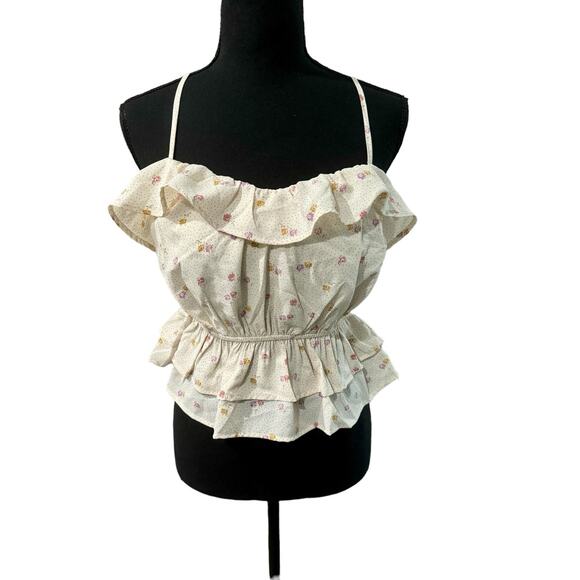 NWT! Line & Dot Aubrey Floral Bloomcore Print Ruffle Tank - Size Small - Picture 8 of 10